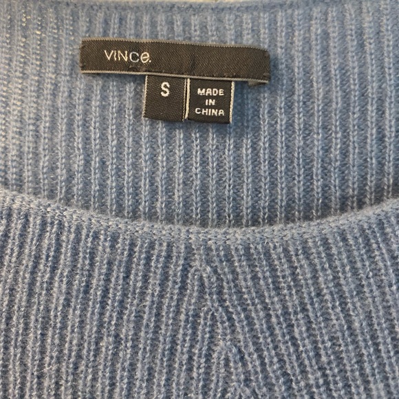 Vince Cashmere Ribbed Blue Sweater - Small - Picture 2 of 6